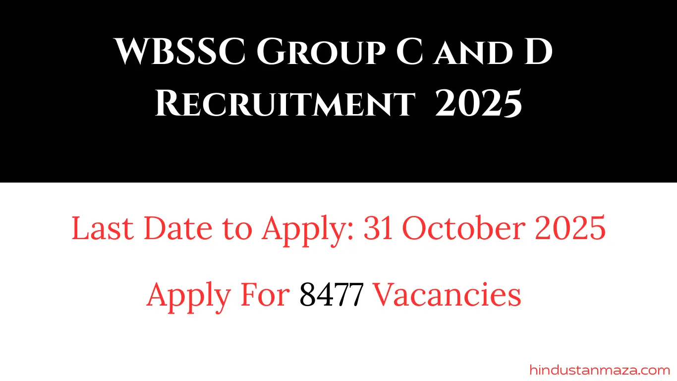 WBSSC Group C and D Recruitment 2025